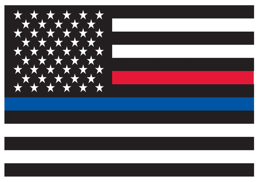 Thin Blue Line & Thin Red Line Flag Decal