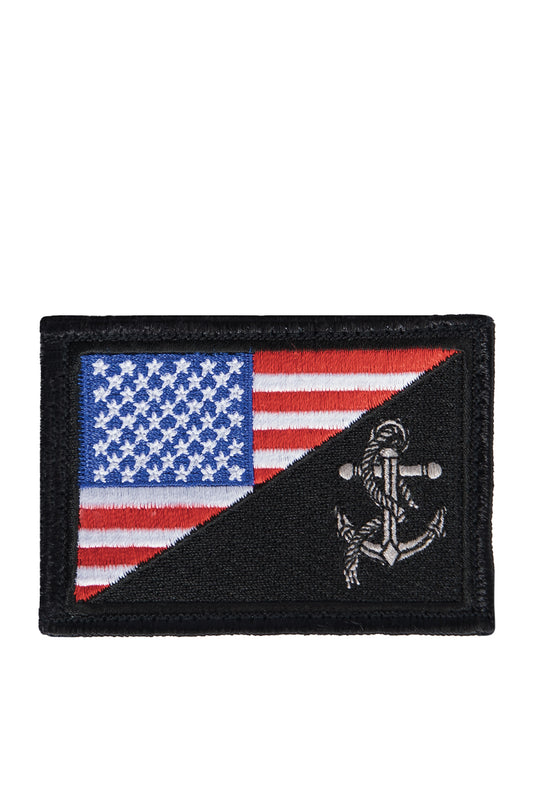 US Flag / USN Anchor Patch With Hook Back