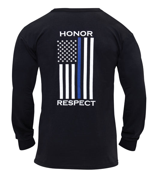 Thin Blue Line Honor and Respect Long Sleeve T-Shirt