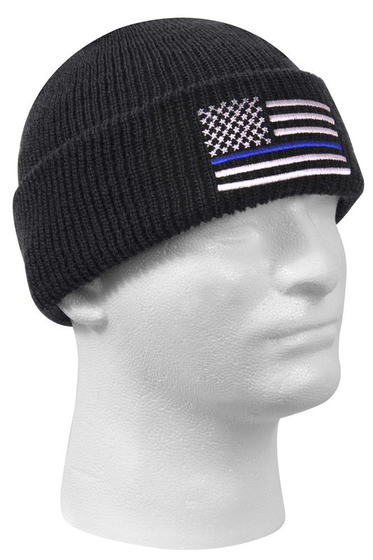 Thin Blue Line Deluxe Embroidered Watch Cap