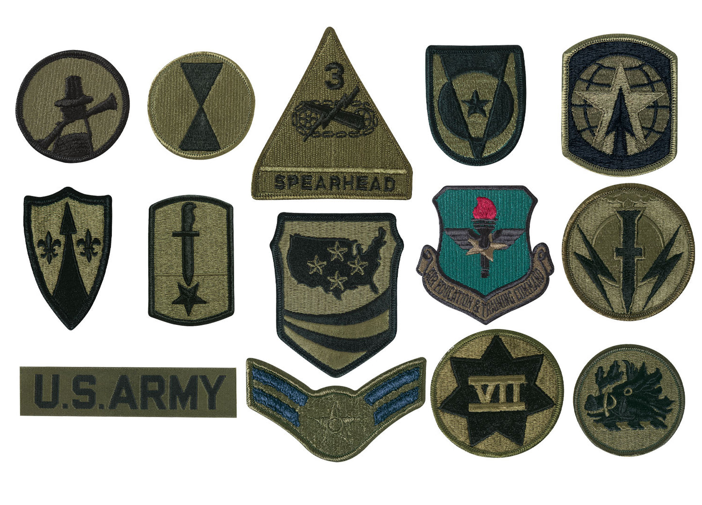 Subdued Military Assorted Military Patches