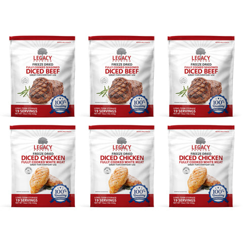 Assorted 100% USDA Freeze Dried Meat Package