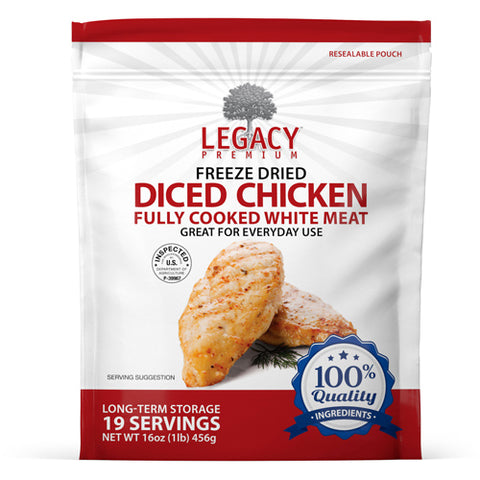 19 Servings 100% USDA Freeze Dried Chicken Dices