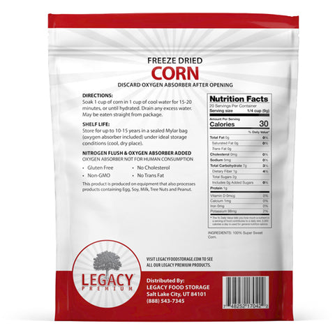 Emergency Food Storage Corn - 6 pack