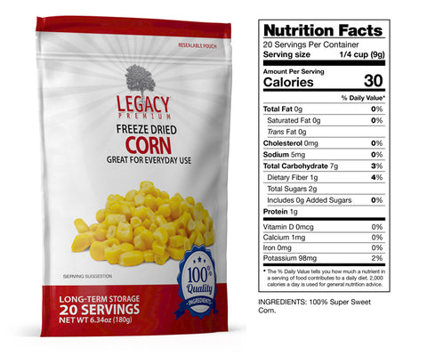 Emergency Food Storage Corn - 6 pack