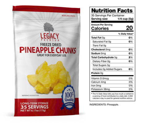 Freeze Dried Pineapple Chunks