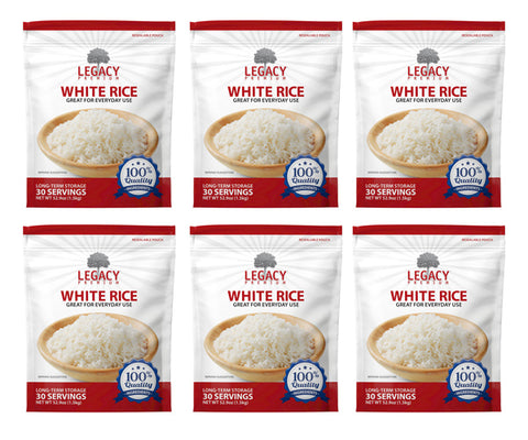 Long Shelf Life Parboiled White Rice - 6 pack